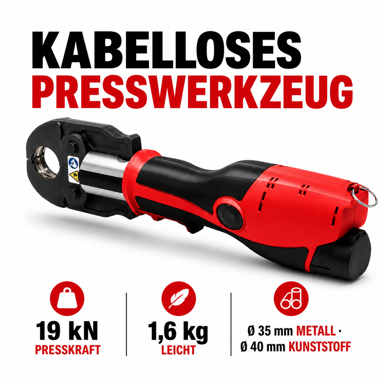 Kabelloses Presswerkzeug mit Akku