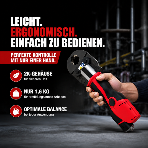 Kabelloses Presswerkzeug mit Akku