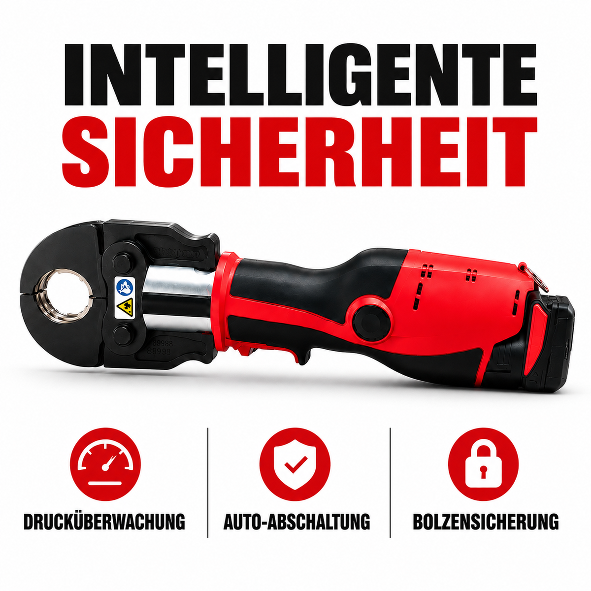 Kabelloses Presswerkzeug mit Akku
