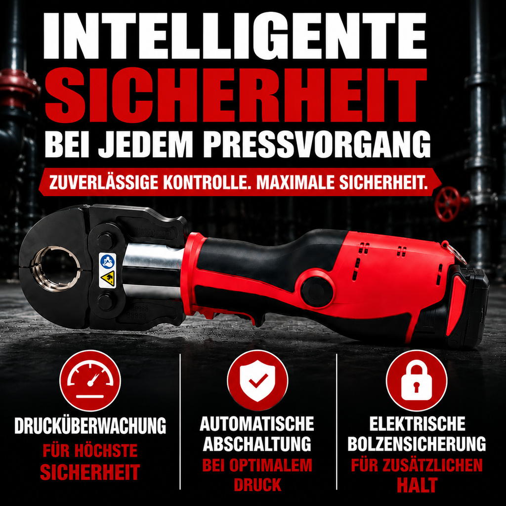 Kabelloses Presswerkzeug mit Akku