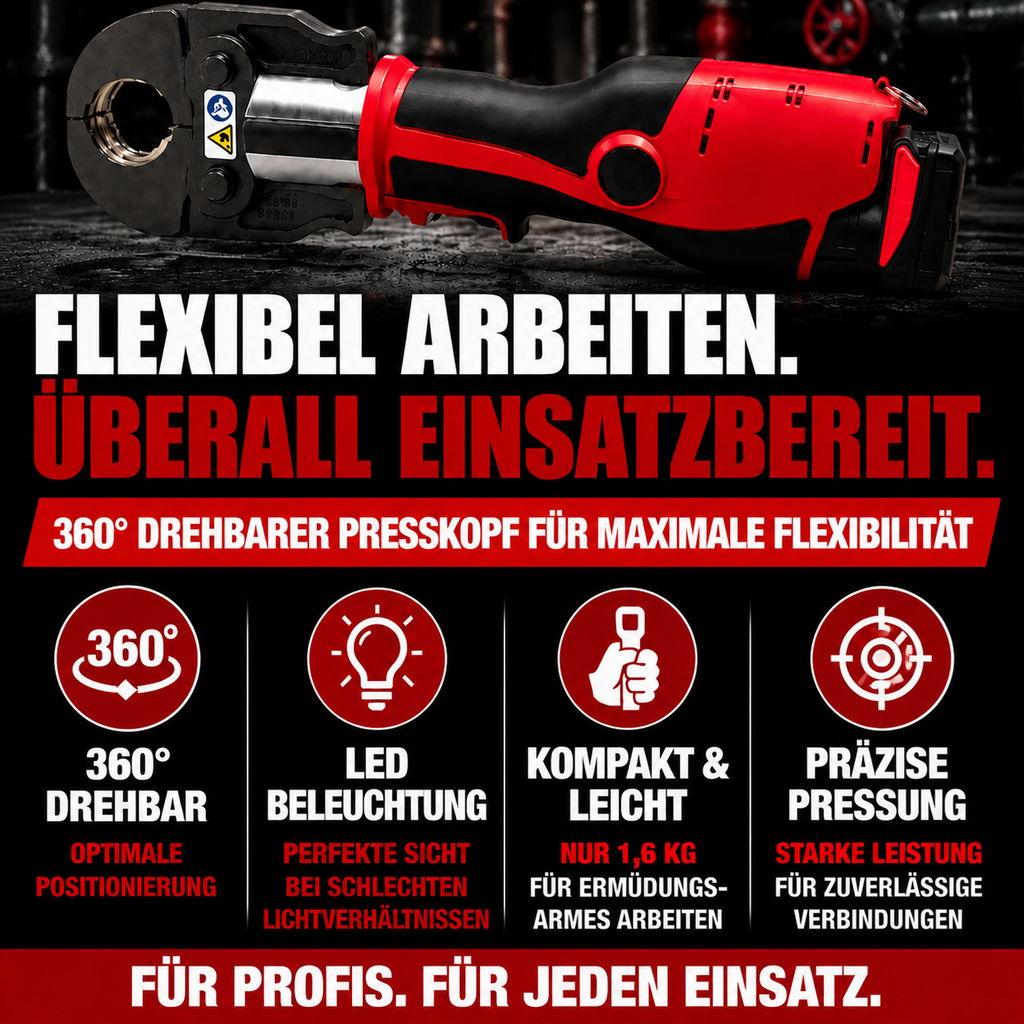 Kabelloses Presswerkzeug mit Akku