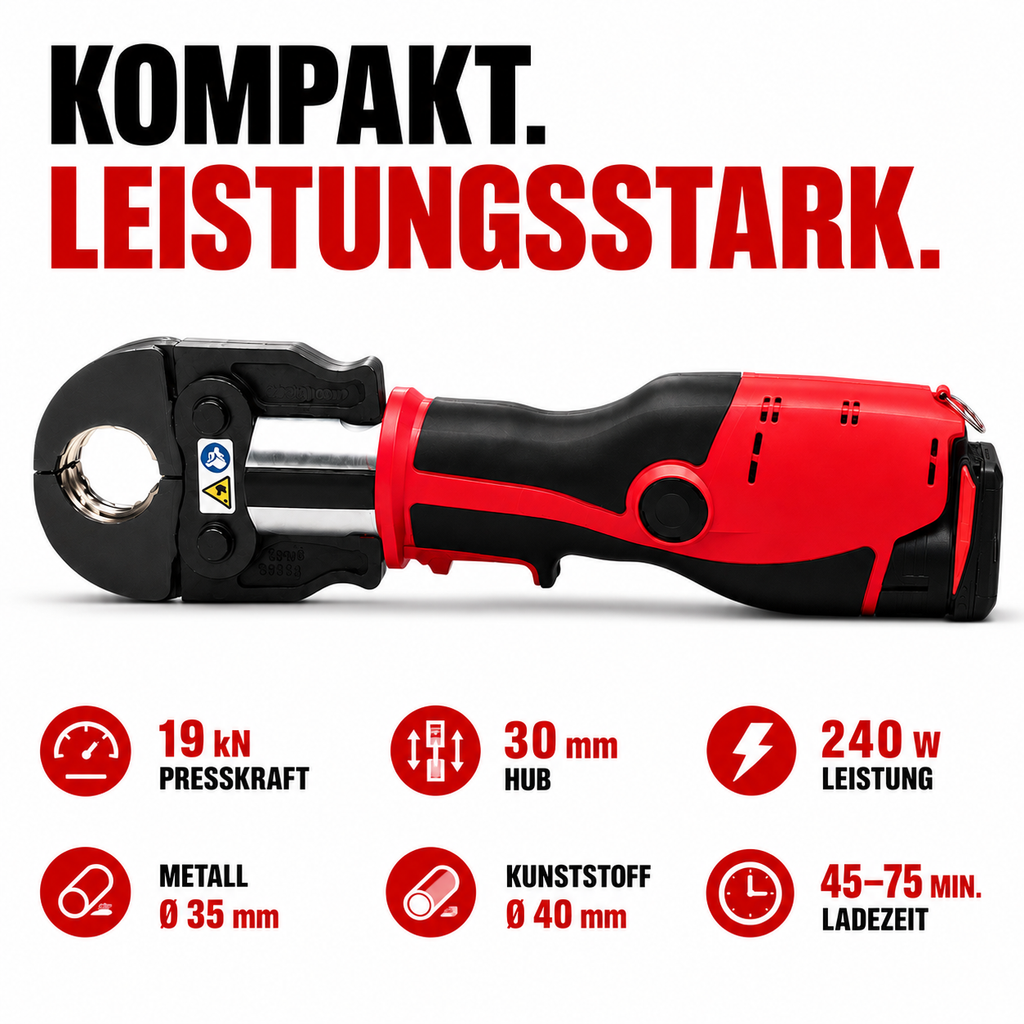 Kabelloses Presswerkzeug mit Akku